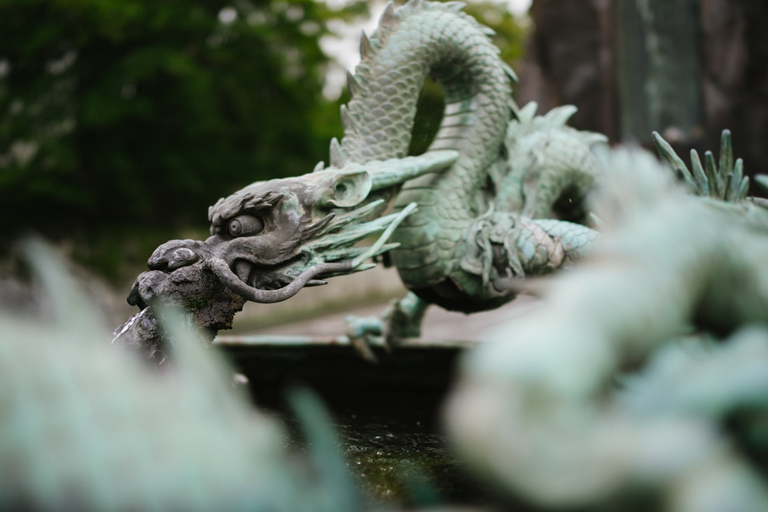 Dragon sculpture served as a fountain.